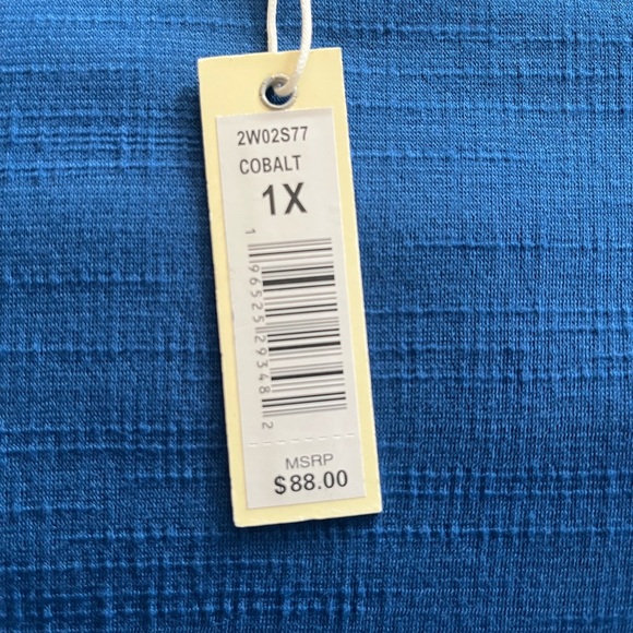 Max Studio Royal Blue Blouse with White Accents Ruffle Sleeve Size 1X - Picture 11 of 15